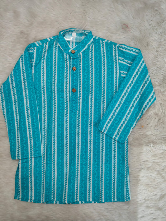 Ferozi Cotton Kurta Pajama Set for Boys