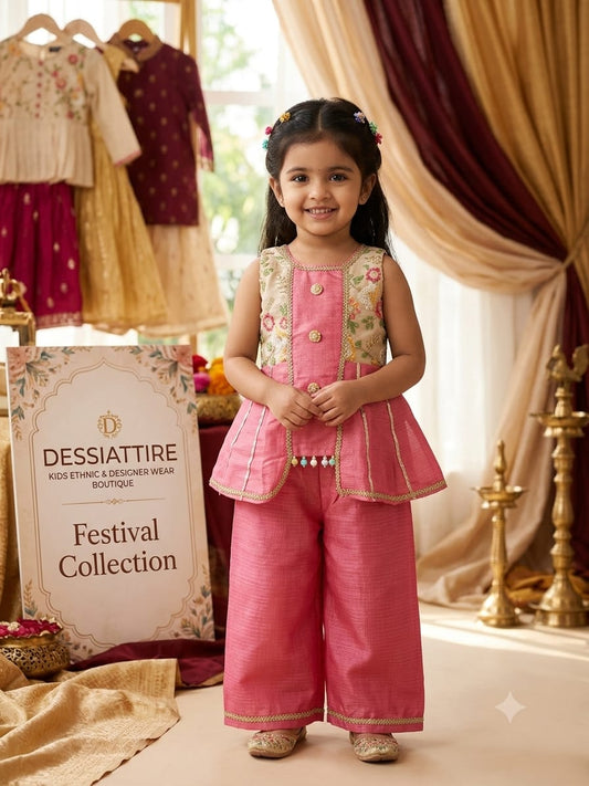 Girls Pink Palazzo Set