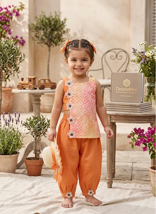 Rust Orange Cotton Coord Set