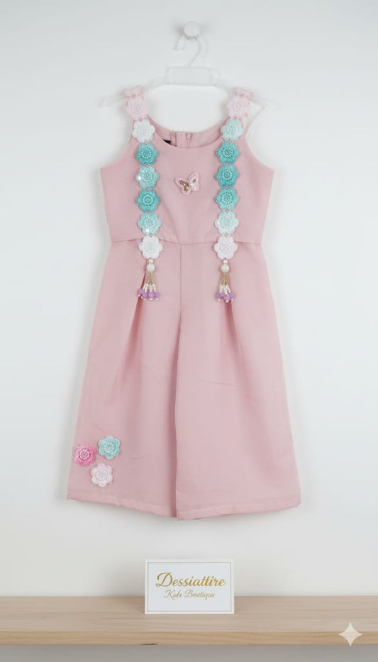 Light Pink  Organza Coord Set For Kids Girl