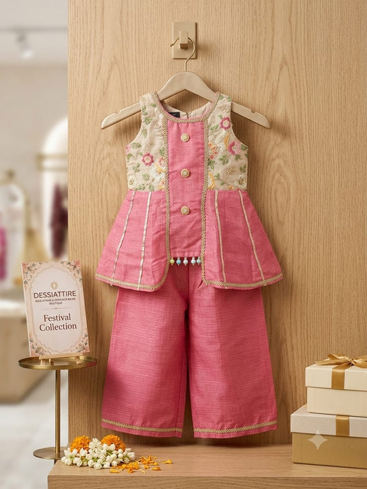 Girls Pink Palazzo Set