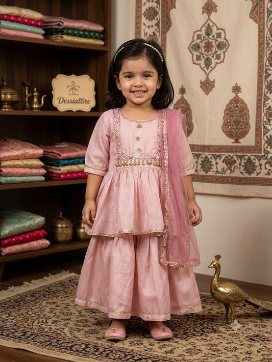 Girls Pink Sharara Set