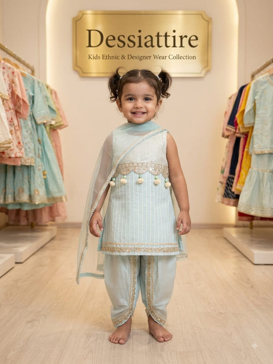 Girls Mint Green Palazzo Set