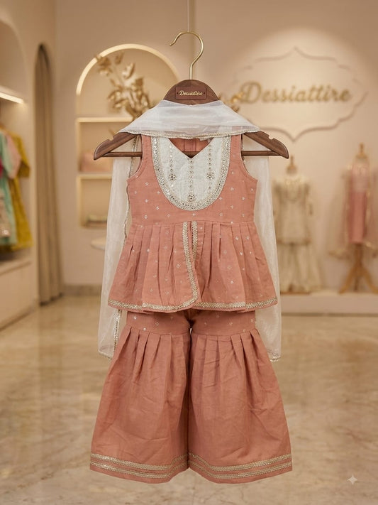 Girls Dusty Rose Sharara Set