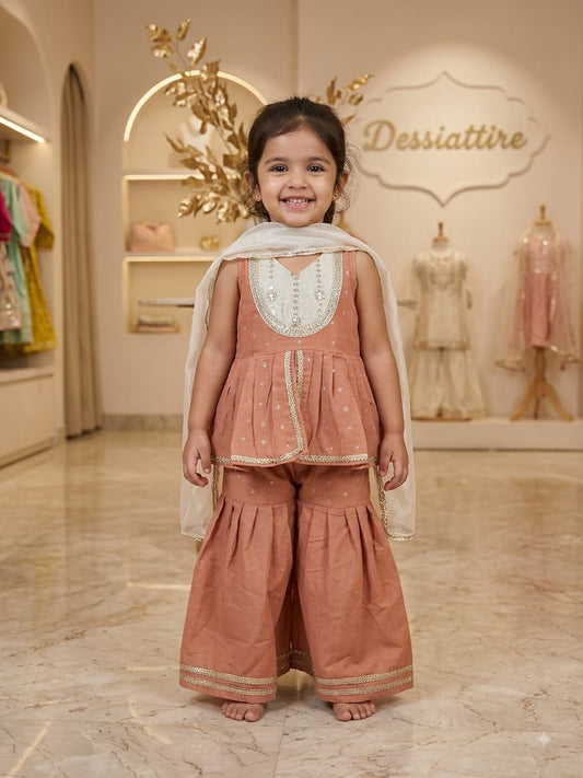 Girls Dusty Rose Sharara Set