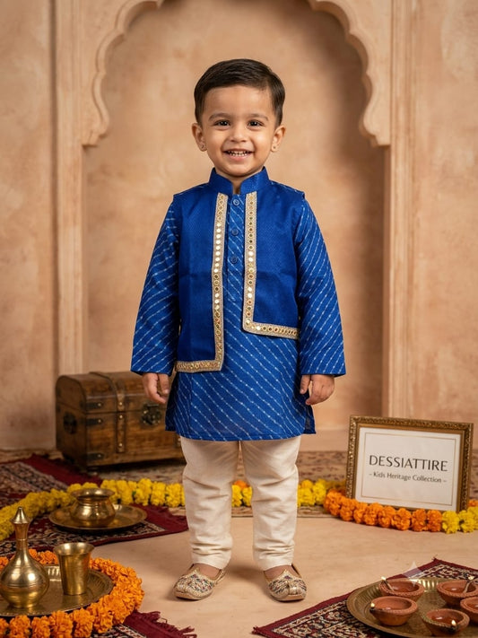 Boys Royal Blue Kurta Pajama Set