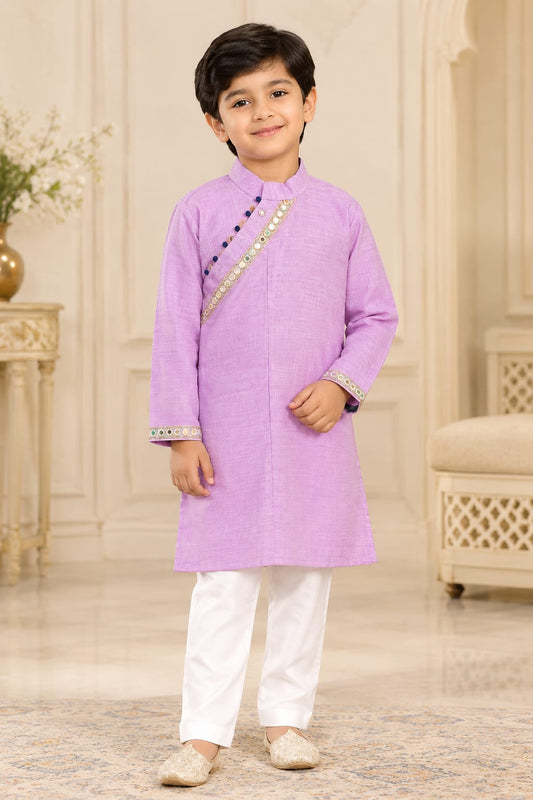 Boys Lavender  Kurta Pajama Set